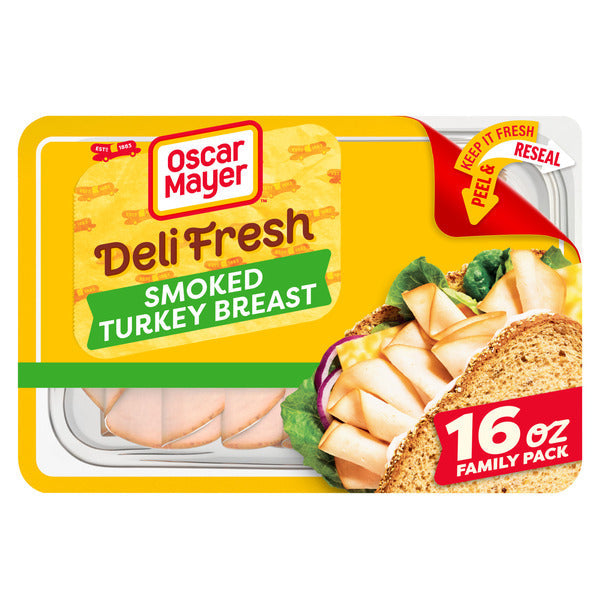 Oscar Mayer Deli Fresh Smoked Turkey Breast Sliced Sandwich Lunch Meat Family Size