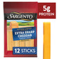 Sargento Natural Extra Sharp Cheddar Cheese Sticks, 12-Count