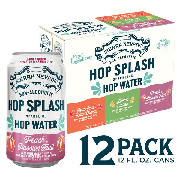 Sierra Nevada Hop Splash Non-Alcoholic Sparkling Hop Water Variety Pack 12 Pack 12oz Cans