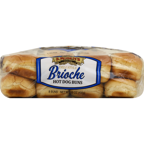 S. Rosen's Hot Dog Buns, Brioche, Deli Style