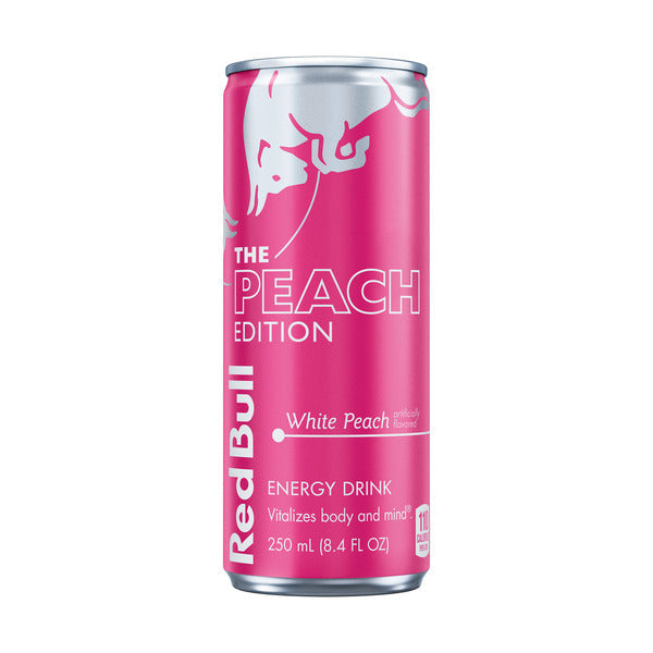 Red Bull Peach Edition Energy Drink White Peach Can