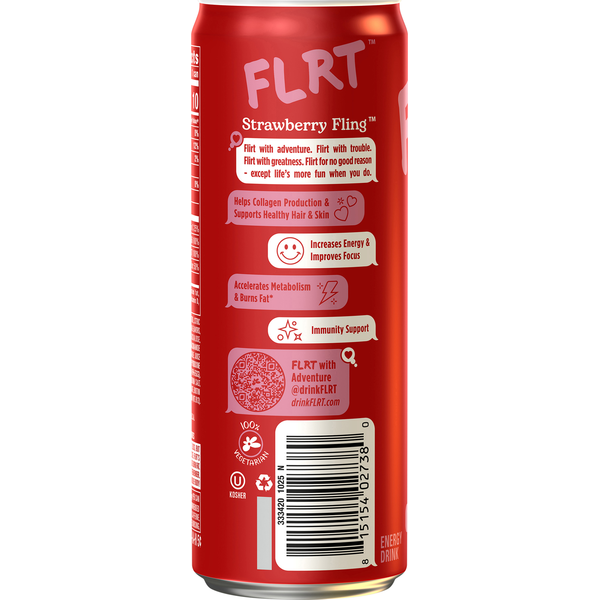 Flrt Zero Sugar Strawberry Fling Energy Drink