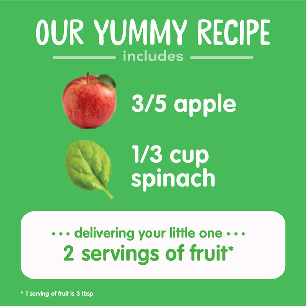 Happy Baby Organics Organics Clearly Crafted Stage 2 Apples & Spinach Jar 4 oz