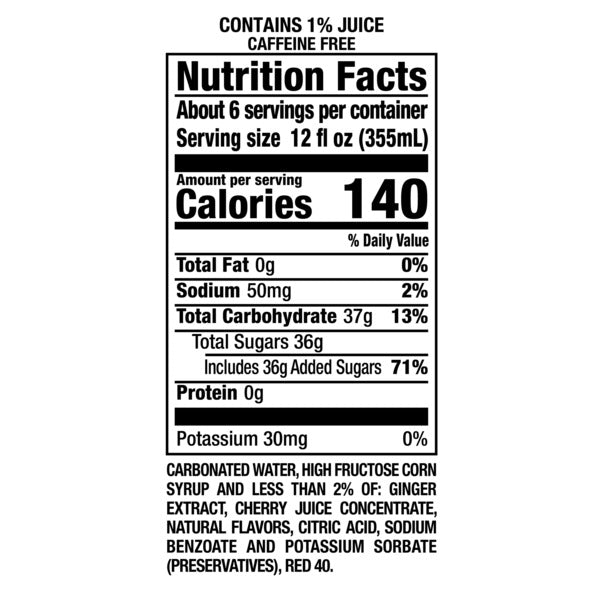 Canada Dry Fruit Splash Cherry Ginger Ale