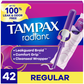 TAMPAX Radiant Tampons, with Leak Guard Braid, Regular