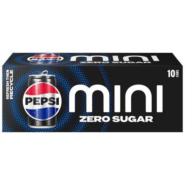 Pepsi Zero Sugar Mini Soda Cola 7.5 Fl Oz 10 Count