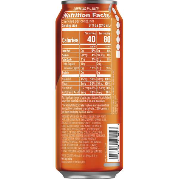 Mountain Dew Kickstart Orange Citrus Energizing Juice Drink