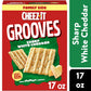 Cheez-It Grooves Sharp White Cheddar Crunchy Cheese Crackers, Snack Crackers, Family Size, 17 oz