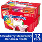 Danonino Variety Pack Strawberry, Strawberry Banana, Peach Yogurt, 1.76 Oz, 12 count