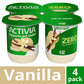 Activia ZERO 0g Added Sugar Vanilla Probiotic Yogurt, Delicious Nonfat Yogurt Cups to Help Support Gut Health, 4 oz, 4 Count