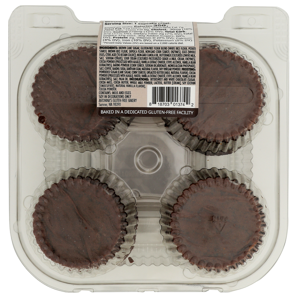 Antonina's Gluten-free Bakery Cupcake Choc Gf, 10.5Oz, 8Pk