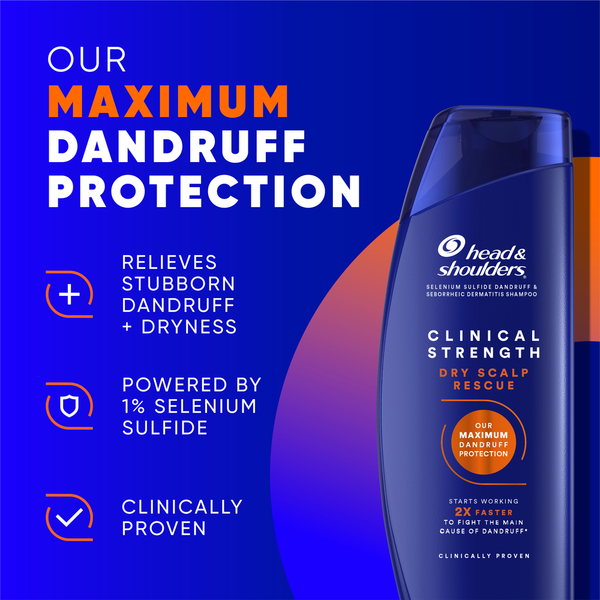 Head & Shoulders Clinical Strength Dry Scalp Rescue Shampoo, for Stubborn Dandruff