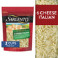 Sargento Natural 6 Cheese Italian Shredded Cheese, Fine Cut, 8 oz