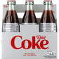 Diet Coke Diet Cola Soda Pop Glass Bottles