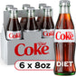 Diet Coke Diet Cola Soda Pop Glass Bottles