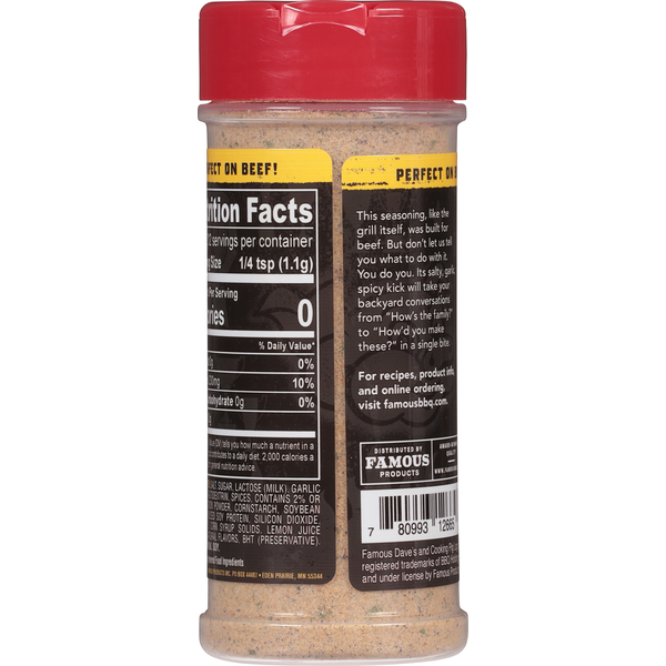 Famous Dave's Seasoning, Steak & Burger, Mild