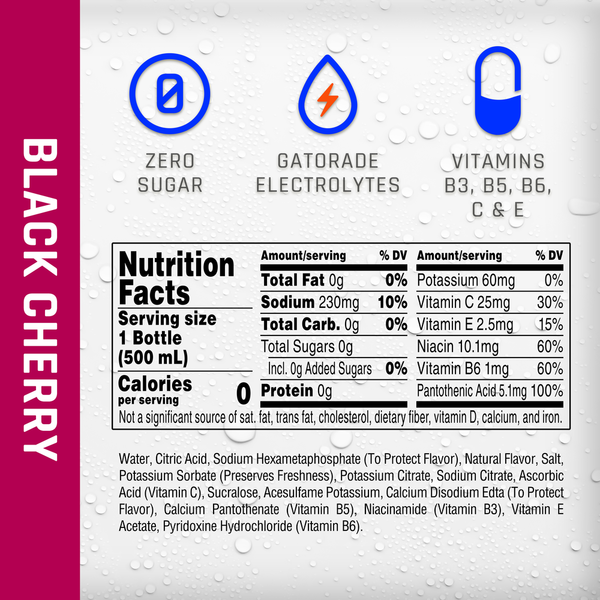 Propel Zero Sugar Electrolyte Water Beverage Black Cherry