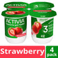 Activia Strawberry Probiotic Yogurt, Delicious Low Fat Yogurt to Help Support Gut Health, 4 oz, 4 Count