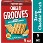 Cheez-It Grooves Zesty Cheddar Ranch Cheese Crackers, Crunchy Snack Crackers, 9 oz