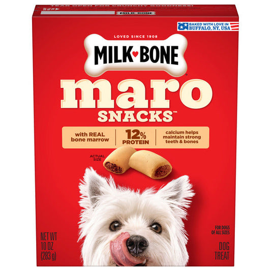 Milk-Bone MaroSnacks Small Dog Treats with Real Bone Marrow, 10 Oz. Box