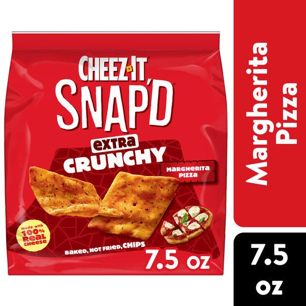 Cheez-It Snap'd Margherita Pizza Cheesy Baked Chips, Extra Crunchy, 7.5 oz