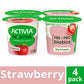 Activia Proactive Strawberry Prebiotic and Probiotic Yogurt, Creamy Low Fat Yogurt Cups, 5.3 oz, 4 Count