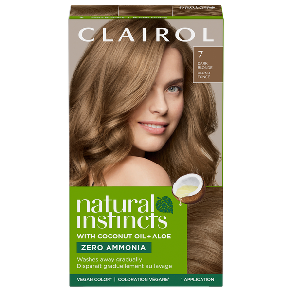 Clairol 7 Dark Blonde Zero Ammonia Vegan Hair Color with Coconut Oil + Aloe