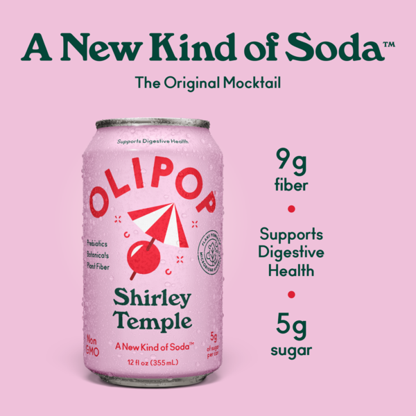 OLIPOP Shirley Temple, Prebiotic Soda