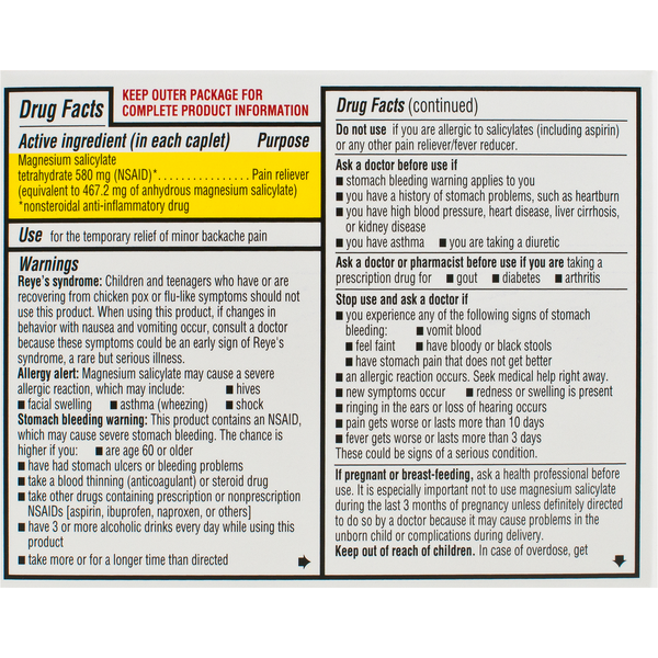 Doan's Pain Reliever, Extra Strength, 580 mg, Caplets