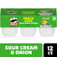 Pringles Snack Cups Sour Cream and Onion Potato Crisps Chips, Lunch Snacks, Snack Cups, 12 Count