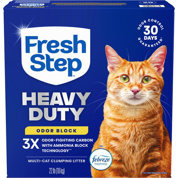 Fresh Step Heavy Duty Odor Block Multi Cat Clumping Litter with Febreze Freshness