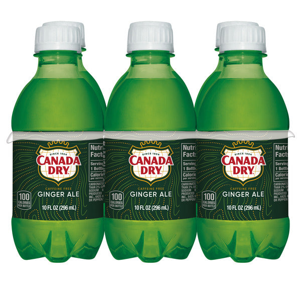 Canada Dry Ginger Ale Soda, 10 fl oz plastic bottles, 6 pack