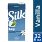 Silk Soy Milk, Organic Vanilla, Shelf Stable, Dairy Free, Lactose Free, Vegan Milk with 6g Protein per Serving, 32 FL OZ Quart