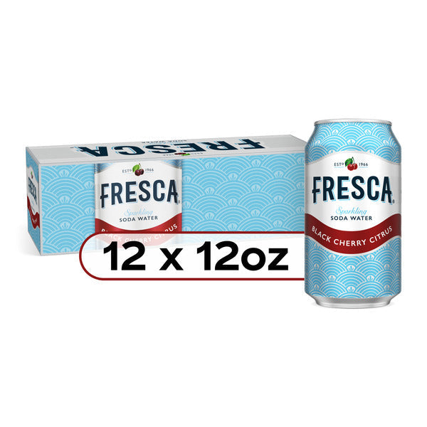 Fresca Black Cherry Soda Sparkling Flavored Soft Drink Zero Calorie And Sugar Free