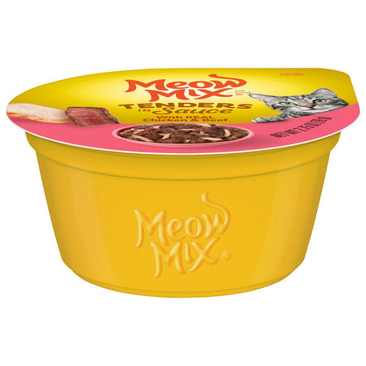 Meow Mix Tenders in Sauce Wet Cat Food With REAL Chicken & Beef