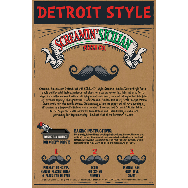 Screamin' Sicilian Pizza, Detroit Style, Multi-Meat