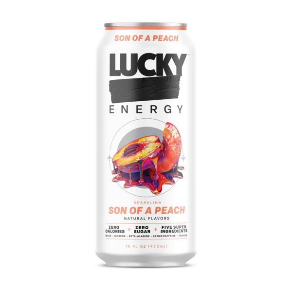 Lucky Energy Zero Sugar Energy Drink, Son of a Peach