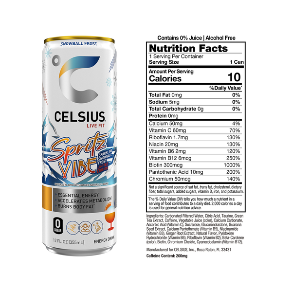 Celsius Sparkling Spritz Vibe, Functional Energy Drink