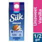 Silk Almond Milk, Unsweet Vanilla, Dairy Free, Gluten Free, Seriously Creamy Vegan Plant Based Milk with 5 Essential Nutrients, 64 fl oz Half Gallon