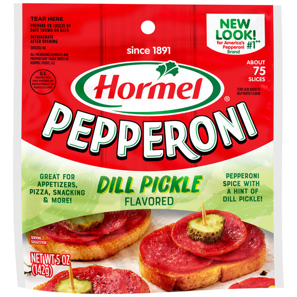 HORMEL Pepperoni 5oz Dill Pickle Pepperoni Pillow Pack Pizza Thickness, 5 OZ