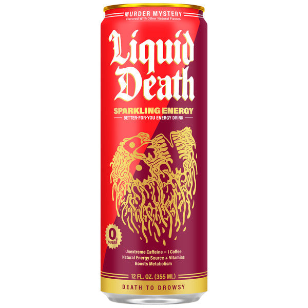 Liquid Death Sparkling Energy, Murder Mystery (Cherry, Cream, Spice)