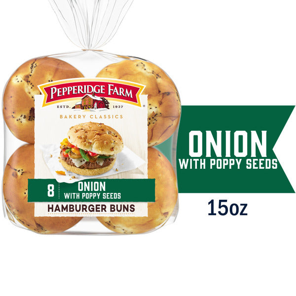 Pepperidge Farm Onion with Poppy Seeds Hamburger Buns
