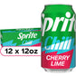Sprite Chill Cherry Lime Natural Flavor Soda Soft Drink Cans