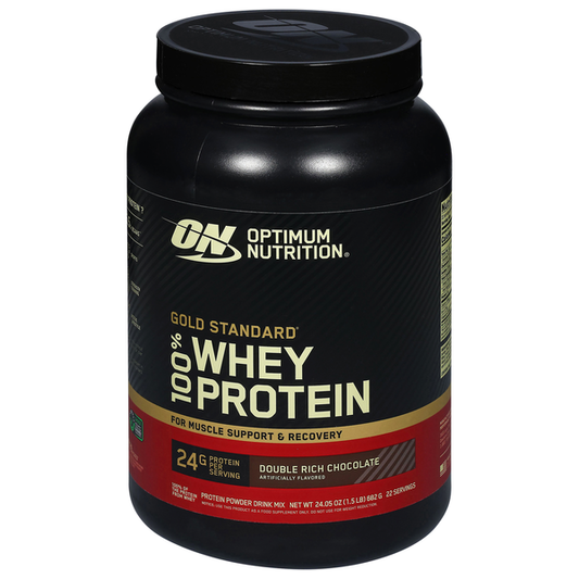 Optimum Nutrition 24g protein, 5.5g BCAAs, fast-digesting whey protein