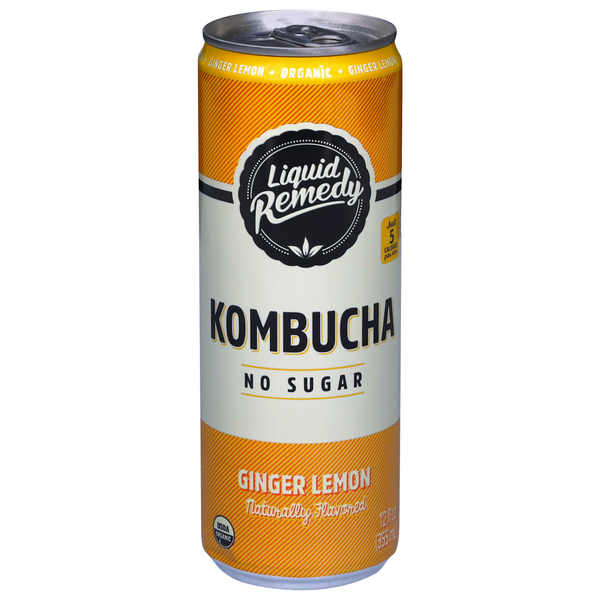 Liquid Remedy No Sugar Ginger Lemon Kombucha