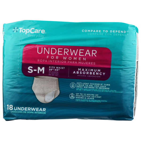 TopCare Small-Medium Maximum Absorbency Underwear For Women