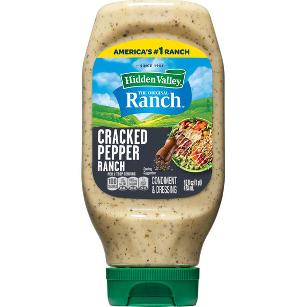 Hidden Valley Cracked Pepper Ranch Condiment and Dressing, Easy Squeeze Bottle