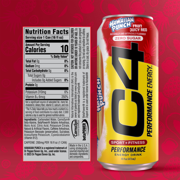 C4 Energy Energy Drink, Hawaiian Punch Fruit Juicy Red