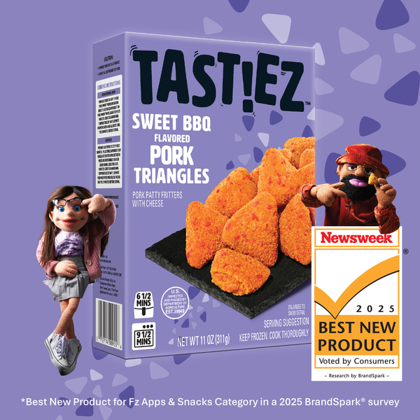 Tastiez Breaded Sweet BBQ Flavored Pork Triangles Frozen Appetizers