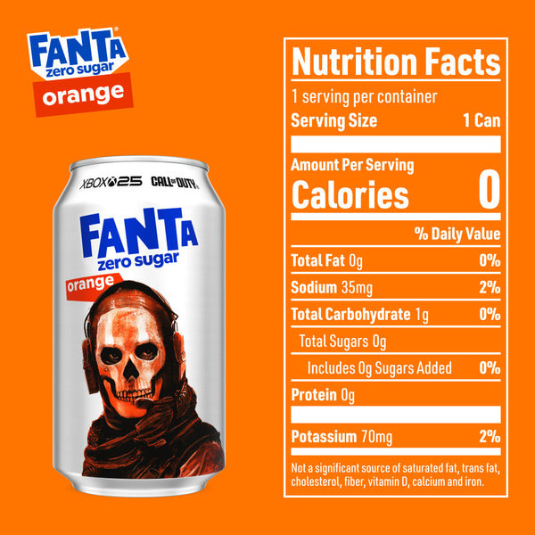 Fanta Orange Zero Sugar Soda Fridge Pack Cans